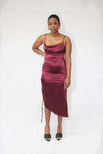 Load image into Gallery viewer, Liza Tie Slit Dress in Brown
