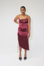 Load image into Gallery viewer, Liza Tie Slit Dress in Brown
