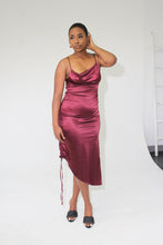 Load image into Gallery viewer, Liza Tie Slit Dress in Brown
